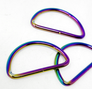 Rainbow Metal D-Rings - 38mm - Sold Individually