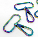 Rainbow Metal Snap Hooks - 38mm - Sold Individually