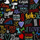 I Love My Dog 100% Premium Cotton Fabric  by Timeless Treasures Per 1/2 Metre