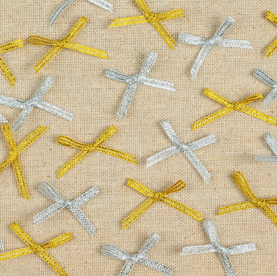 3mm Lurex Bows Available In Silver OR Gold