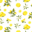 Ivory Fancy Lemons Cotton Poplin Fabric 112cm Wide Per 1/2 Metre