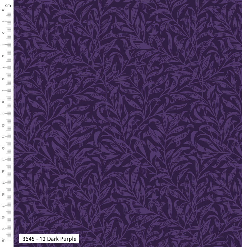 Purple Willow Bough 100% Cotton Fabric - Sold Per Half Metre