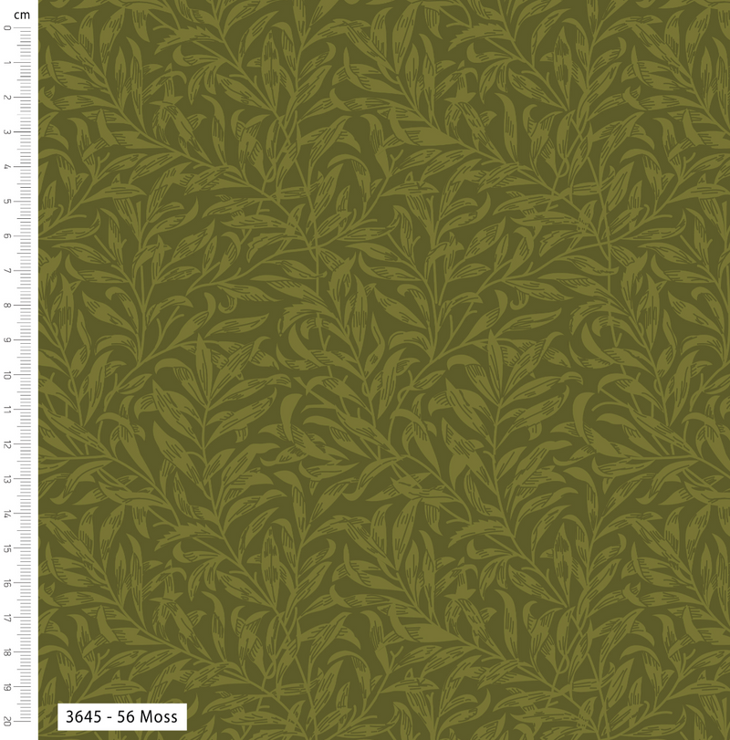 Moss Willow Bough 100% Cotton Fabric - Sold Per Half Metre