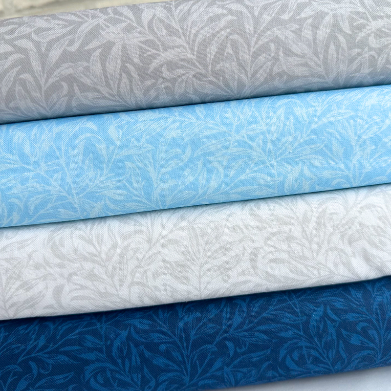 Iced Willow Bough 4 Piece 100% Cotton Fabric Bundle