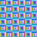 HALF PRICE Bright Blue Squared Piecework by Anna Maria Premium Cotton Fabric sold per 1/2 Metre