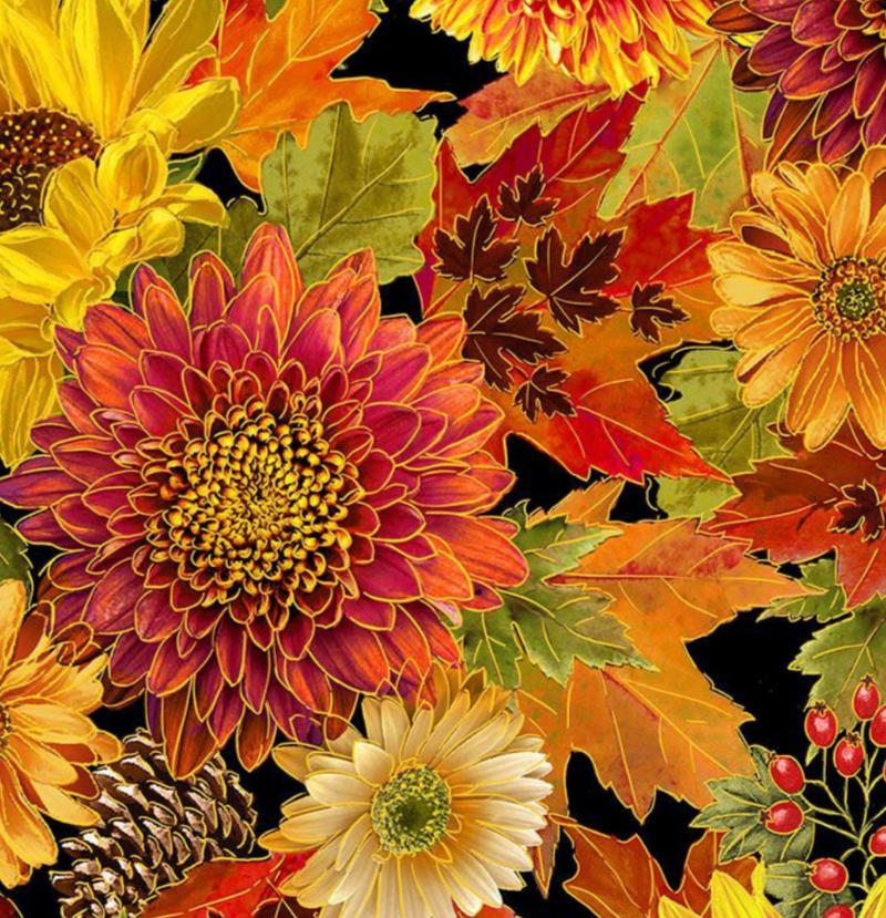 Timeless Treasures Metallic Harvest Premium Cotton Fabric Sold Per 1/2 Metre