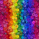 Timeless Treasures Ombre Rainbow Buttons Premium Cotton Fabric Sold Per 1/2 Metre