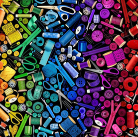 Timeless Treasures Ombre Rainbow Sewing Supplies Premium Cotton Fabric Sold Per 1/2 Metre