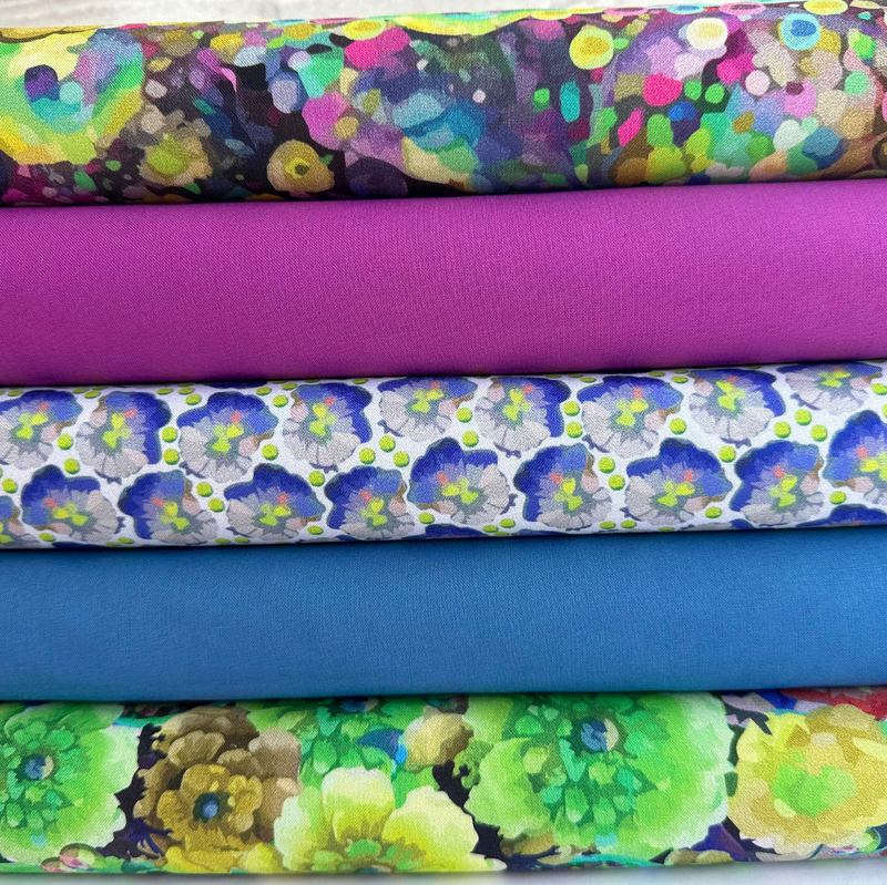 Whimsical Lime Greens 5 Piece Fat quarter Bundle Premium Cotton Fabrics