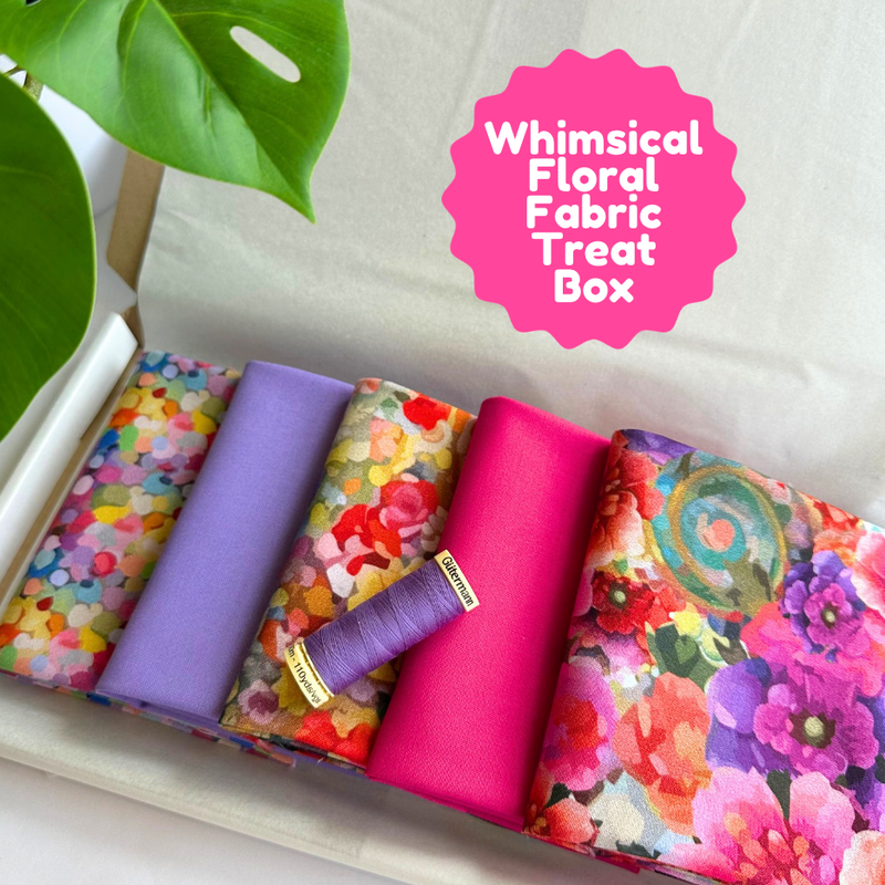 Whimsical Floral 5 Piece FQ Bundle Plus Thread Treat Box