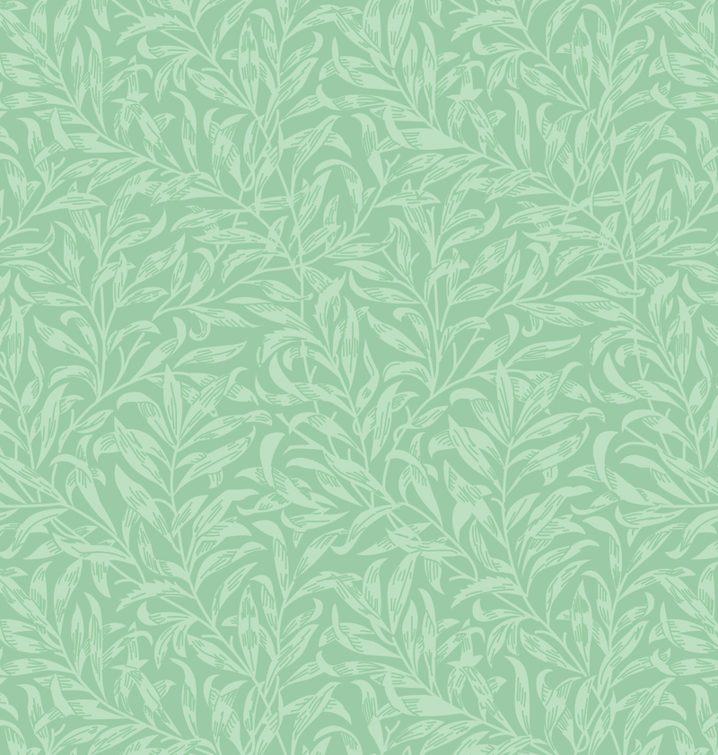 Sage Green Willow Bough 100% Cotton Fabric - Sold Per Half Metre
