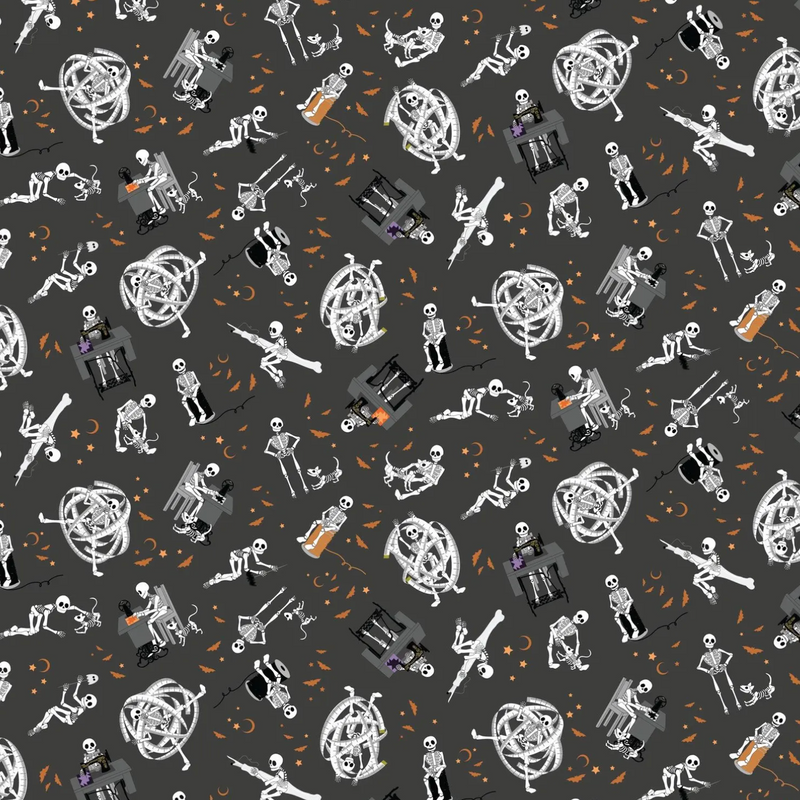 Mr Bones Sews Halloween Themed Premium Cotton Sold Per 1/2 Metre