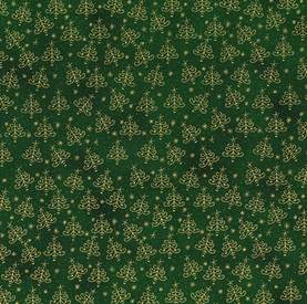 Green Swirled Tree 100% Cotton Christmas Fabric Sold Per 1/2 Metre