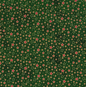 Green Sparkly Stars 100% Cotton Christmas Fabric Sold Per 1/2 Metre