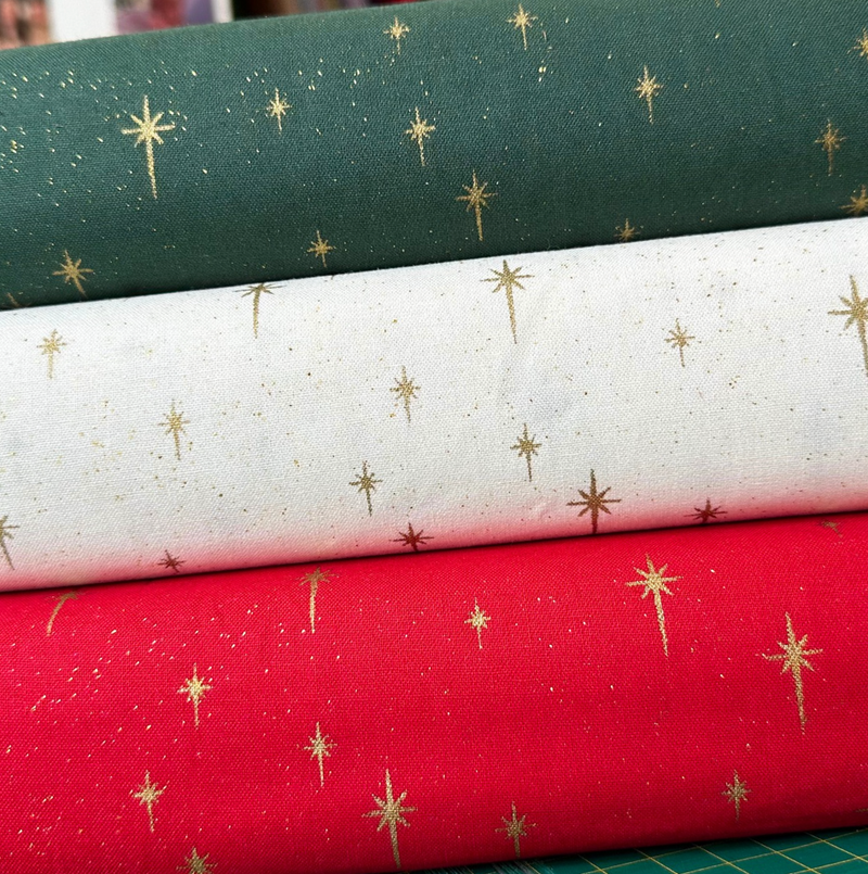 3 Piece Shining Star Fat quarter Bundle 100% Cotton Fabrics