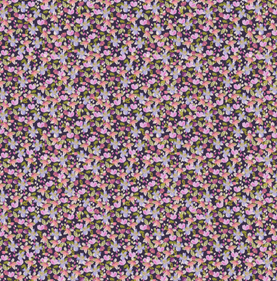 Tiny Flowers Purple Perfection Premium Cotton Fabric By 3 Wishes Sold Per 1/2 Metre