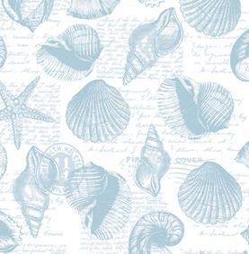 Beach Sea Shells 100% Cotton Fabric Sold Per 1/2 Metre 148cm Extra Wide