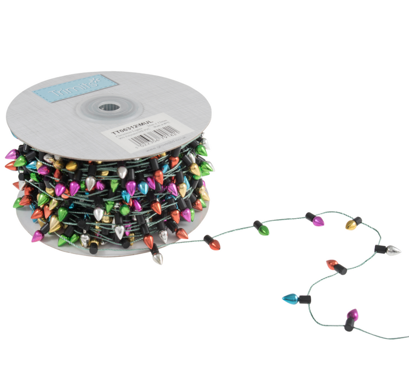 Trimits Christmas Lights Trim 12mm Multi-Coloured Sold Per Metre