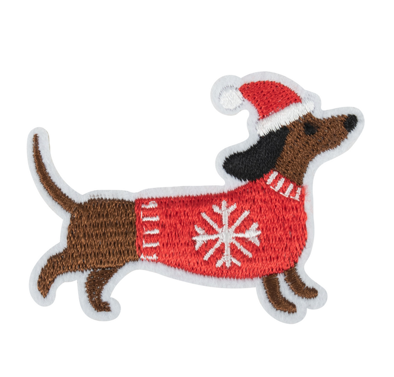 Trimits Dachshund Iron-On Christmas Motif