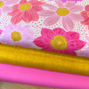 Blossom 3 Piece Fat quarter Bundle 100% Premium Cotton Fabrics