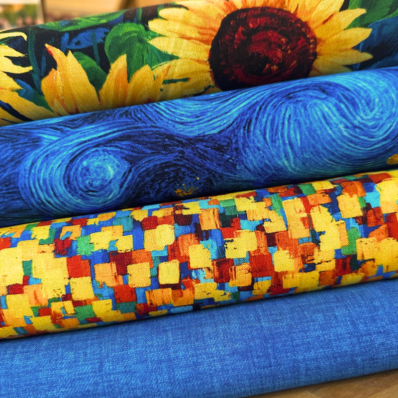 Sunflower Symphony 4 Piece Fat quarter Bundle 100% Premium Cotton Fabrics