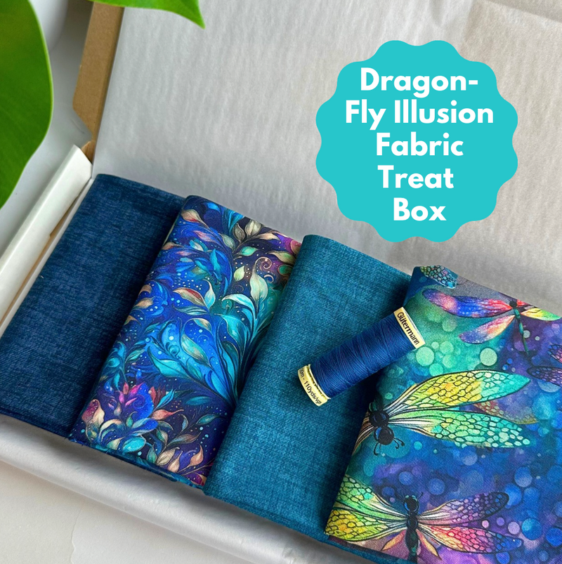 Dragonfly Illusion 4 Piece FQ Bundle Plus Thread Treat Box