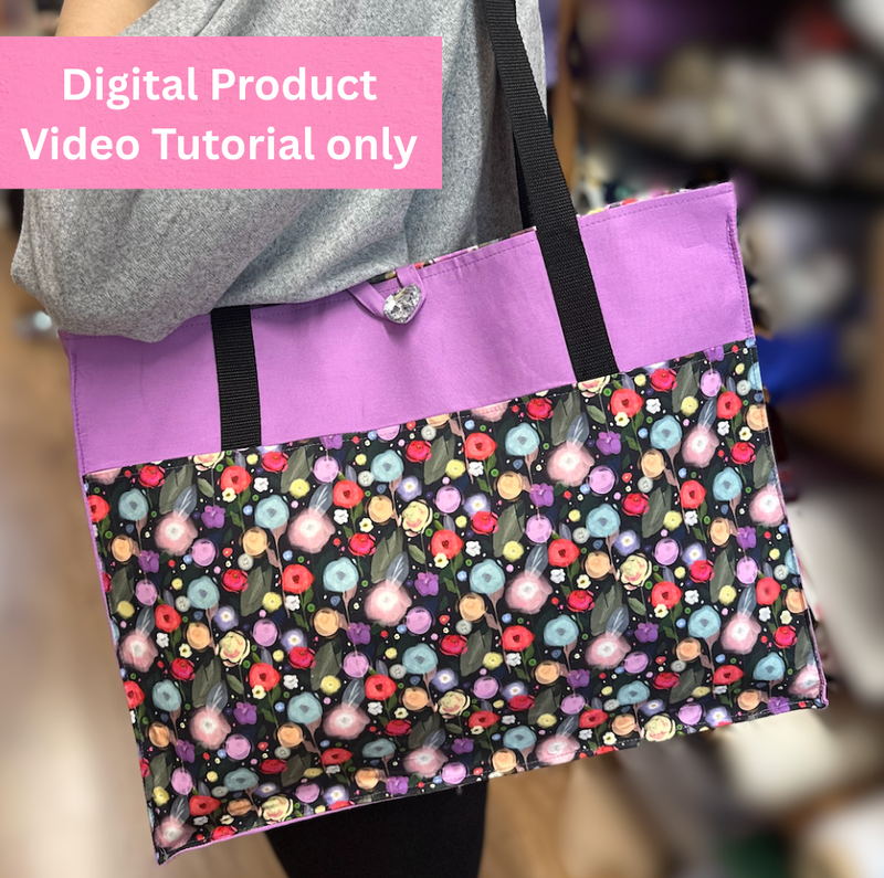 Large Summer Tote Bag Sewing Video Tutorial *Digital Product*