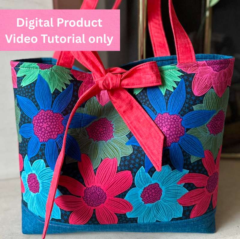 Tie-Top Two Tone Bag Sewing Video Tutorial *Digital Product*