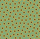 Sage Sunflowers - Sunny Honey 100% Premium Cotton Fabric 112cm Wide Per 1/2 Metre