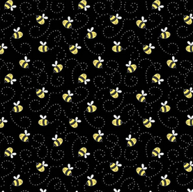 Little Bees - Sunny Honey 100% Premium Cotton Fabric 112cm Wide Per 1/2 Metre