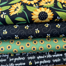 4 Piece Sunny Honey Bees Fat quarter Bundle 100% Premium Cotton Fabrics