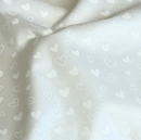 Simply Tonal Hearts White on White 100% Cotton Fabric 112cm wide sold per half metre
