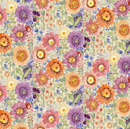 Farm Flowers 100% Premium Cotton Fabric 112cm wide sold per half metre
