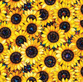 Sonny Sunflowers 100% Premium Cotton Fabric 112cm Wide Sold Per Half Metre