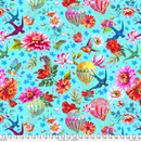 Memory Blue Festival By Free Spirit 100% Premium Cotton Fabric Sold Per 1/2 Metre
