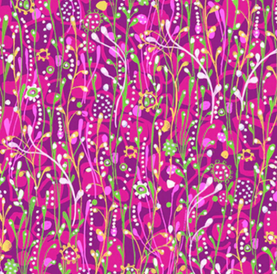 Colour Burst Trailing Flowers by EQS 100% Premium Cotton Fabric Sold Per 1/2 Metre