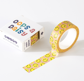 Pink Happy Faces Washi Tape - Oops A Daisy 15mm x 10 metres