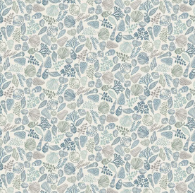 Driftwood Cream Seashells 100% Premium Cotton Fabric 112cm Wide 44 Inches Sold Per 1/2 Metre