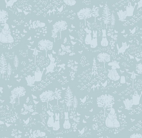 Blue Tonal Blender Peter Rabbit 100% Premium Cotton Fabric 112cm Wide 44 Inches Sold Per 1/2 Metre