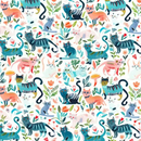 Pastel Cats 100% Cotton Poplin Sold Per 1/2 Metre 112cm Wide