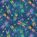Dragonflies 100% Premium Cotton Fabric - Sold Per Half Metre