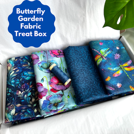 Timeless Treasures, Butterfly garden 4 Piece FQ Bundle Plus Thread Treat Box