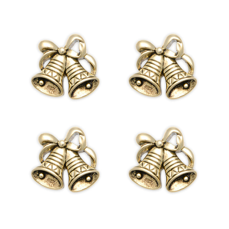 Twin Bells Antique Gold Buttons Sold Per 1 Button 20mm x 17mm