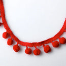 Red Pom Pom Trim Sold Per Metre