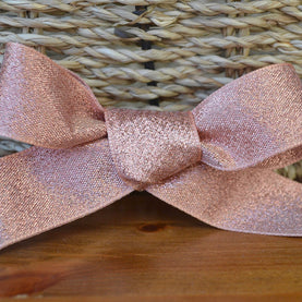 Rose Gold Lame Ribbon 7mm Wide Sold Per Metre
