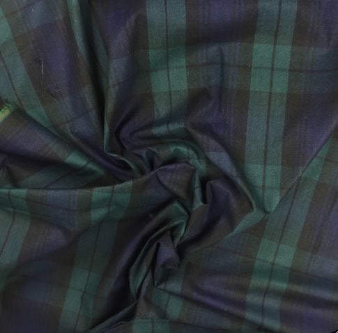 Black Watch Tartan Polycotton fabrics sold per half metre