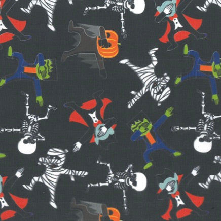 Halloween The Monster Mash 100% cotton fabric, 148cm wide, Made in UK