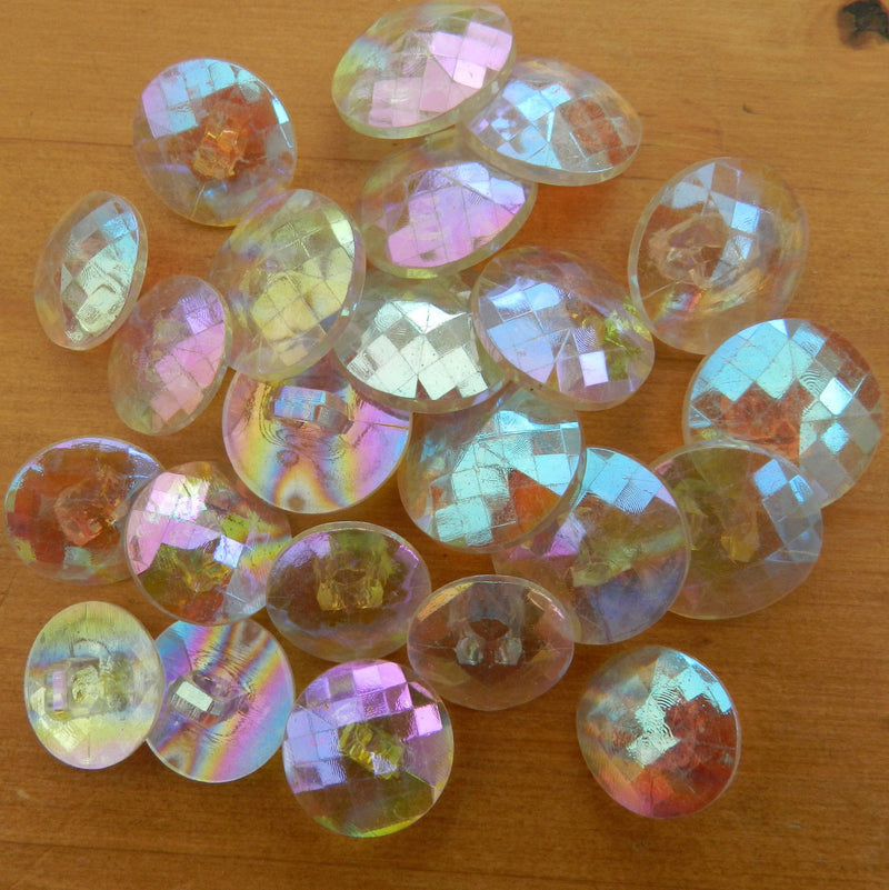 Glittery Rainbow Iridescent Button