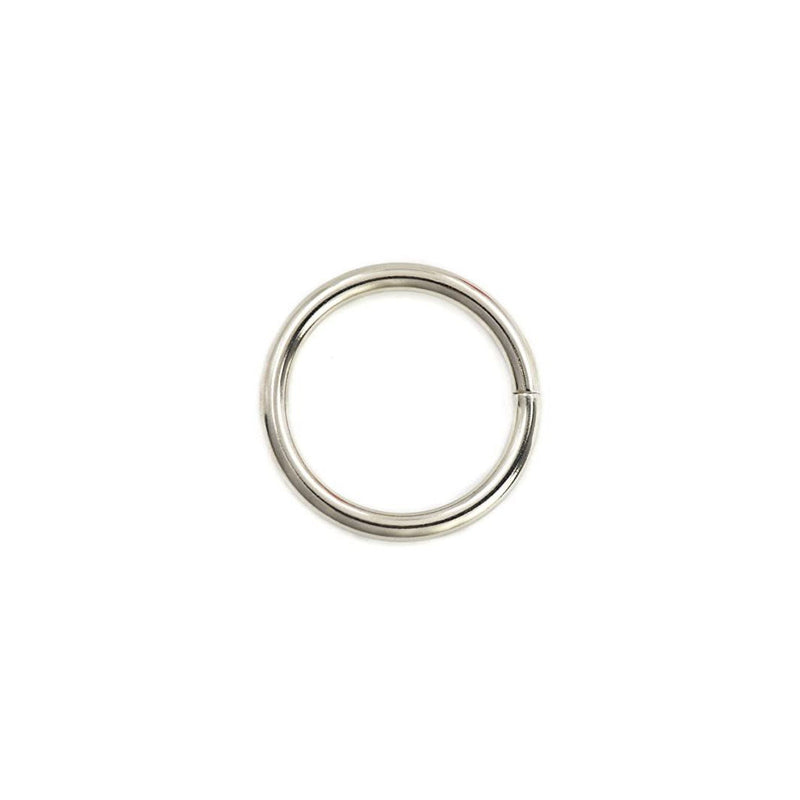 Round Heavy Duty Welded Nickel Rings - 25mm - Sold Individually