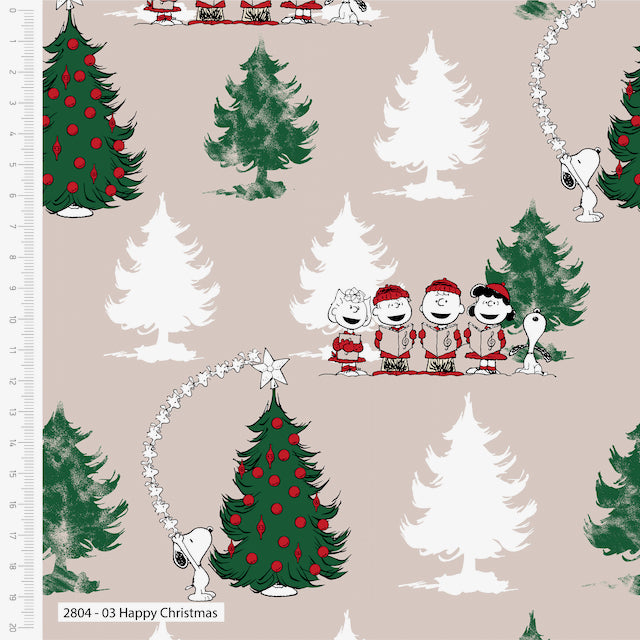 Snoopy Happy Christmas , 100% cotton fabric, 112cm wide - sold per half metre